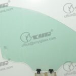 LH FRONT DOOR GLASS GREEN WITH FITTINGS